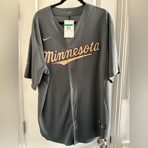 Nike Men's Gray and Gold Minnesota Jersey